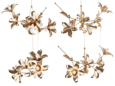 现代轻奢金属兰花吊灯