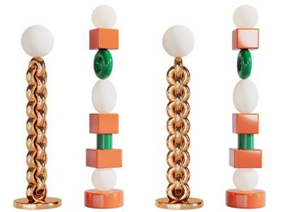 现代锁链支架的落地灯