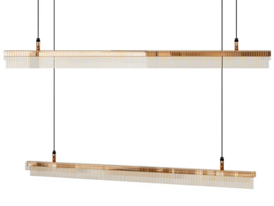 现代一字金属水晶拼接吊灯