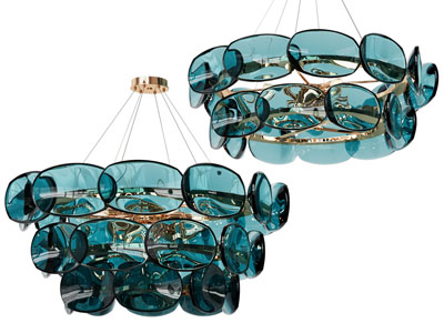 现代轻奢彩色灯罩吊灯