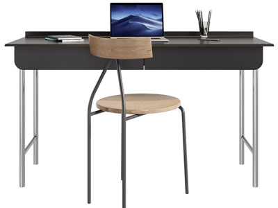 现代书桌椅组合3d模型 现代书桌椅组合