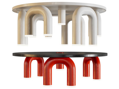 侘寂风圆形茶几3d模型 侘寂风圆形茶几