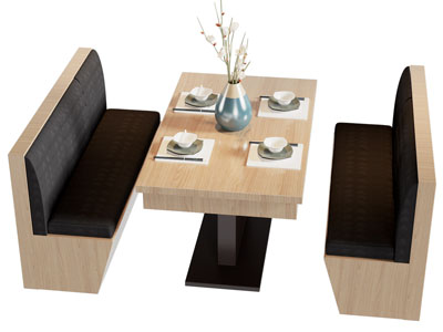 新中式卡座餐桌椅组合