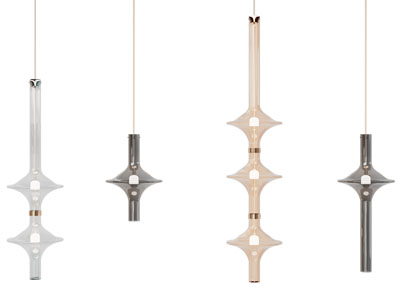 现代竹节透明灯罩吊灯