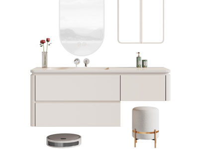 现代洗手台 镜子 浴室柜