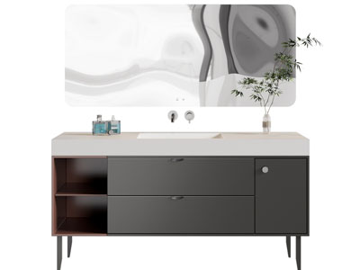 现代洗手台 镜子 浴室柜