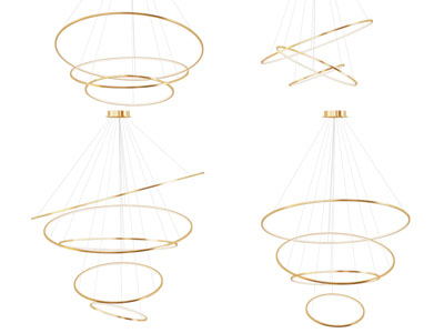 现代轻奢金属圈吊灯