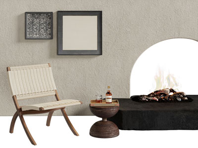 侘寂风休闲椅子 边几