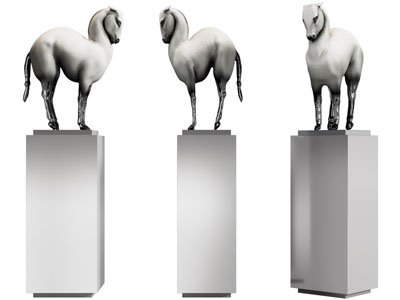 现代马匹雕塑雕刻摆件组合3d模型 现代马匹雕塑雕刻摆件组合