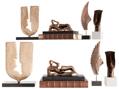 现代雕塑雕刻 书本摆件组合3d模型 现代雕塑雕刻 书本摆件组合