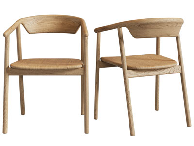 北欧实木休闲椅子 扶手椅子