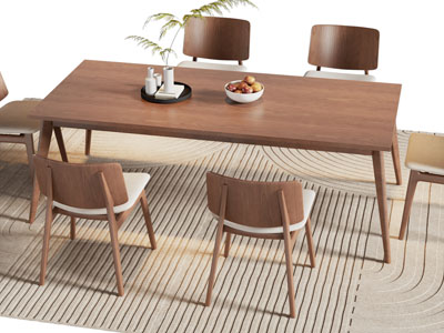 北欧实木餐桌椅组合