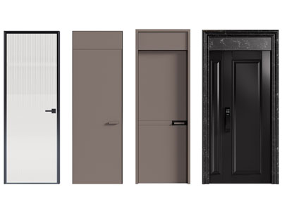 现代木门 玻璃门 入户平开门