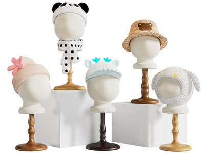 现代儿童帽子展览展示 美陈3d模型 现代儿童帽子展览展示 美陈