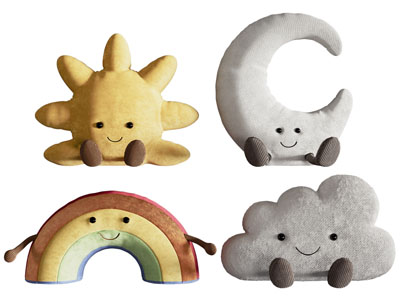 现代玩偶太阳 彩虹 星星靠垫抱枕