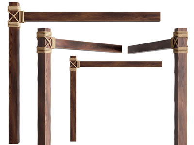 现代木架 木头 木棍 木桩子