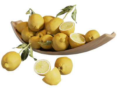 现代木质果盘 柠檬水果