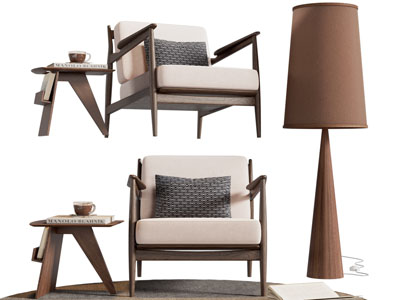 新中式休闲椅子 边几角几