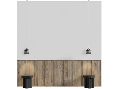 现代床头背景墙3d模型 现代床头背景墙