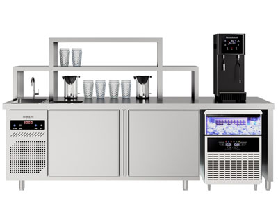 现代奶茶店料理台 操作台 制冰机3d模型 现代奶茶店料理台 操作台 制冰机