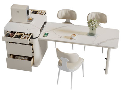 现代带收纳柜的餐桌椅组合