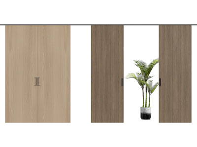 现代实木推拉门