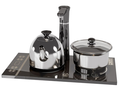 现代不锈钢全自动电热烧水壶 茶壶3d模型 现代不锈钢全自动电热烧水壶 茶壶