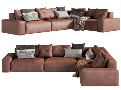 现代转角多人沙发