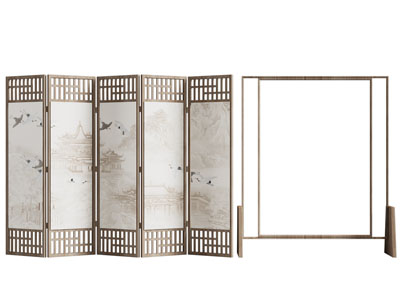 新中式屏风 衣架