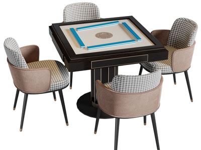 现代麻将娱乐桌椅组合