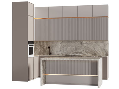 现代整体橱柜 中岛台