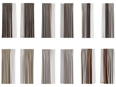 现代布艺窗帘窗纱3d模型 现代布艺窗帘窗纱