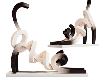 现代抽象猫雕塑雕刻摆件组合3d模型 现代抽象猫雕塑雕刻摆件组合