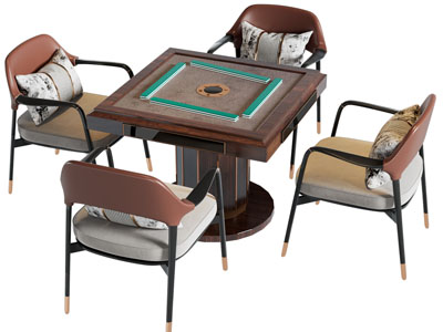 现代麻将娱乐桌椅组合