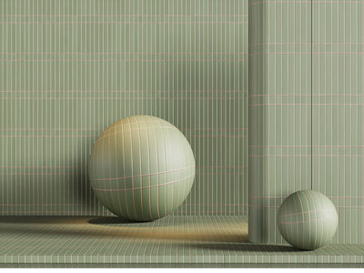 现代绿色墙砖 背景墙3d模型 现代绿色墙砖 背景墙