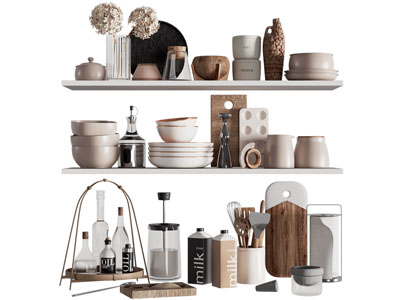 现代碗碟 调料瓶厨具摆件组合