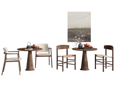 侘寂风休闲桌椅组合