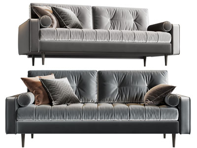 新中式布艺多人沙发