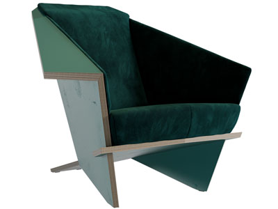 现代布艺单人沙发