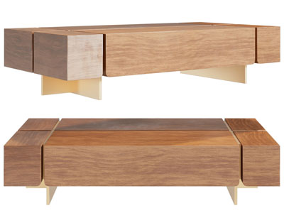 现代实木茶几3d模型 现代实木茶几