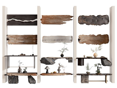 新中式不规则茶几3d模型 新中式不规则茶几