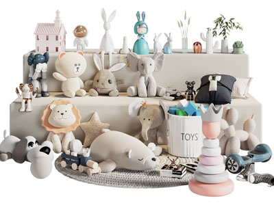 现代儿童玩偶 摆件组合