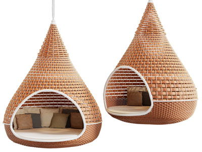 现代户外藤编吊床