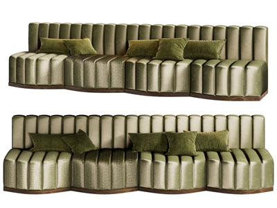 现代软包多人沙发