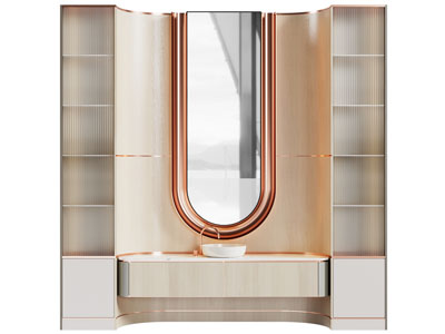 现代轻奢洗手台 镜子