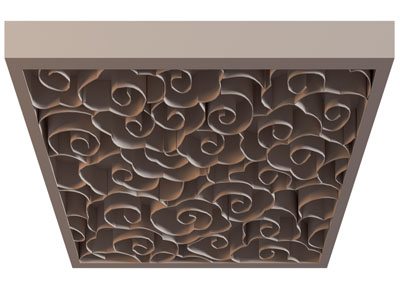 新中式祥云装饰的天花吊顶