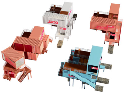 工业风loft集装箱 商业设备3d模型 工业风loft集装箱 商业设备