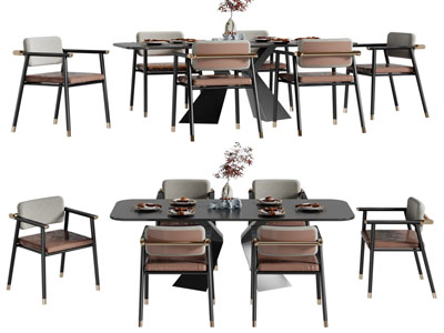 现代餐桌椅组合