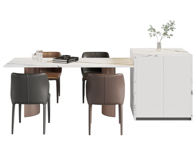 现代吧台餐桌椅组合
