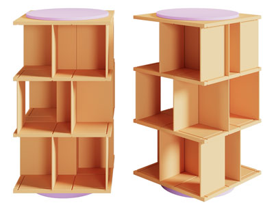 现代可转向的收纳装饰柜3d模型 现代可转向的收纳装饰柜